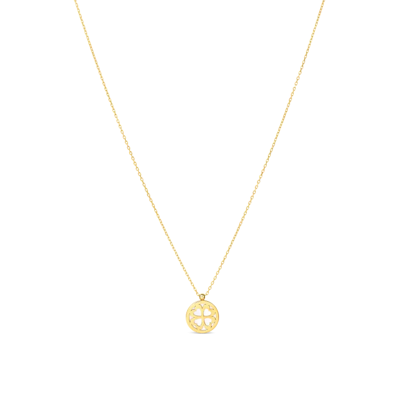 Clover Disk zlatna ogrlica sa sedefom
