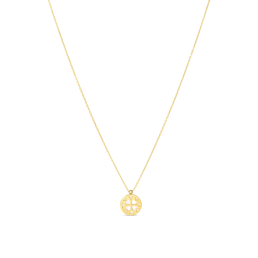 Clover Disk zlatna ogrlica sa sedefom