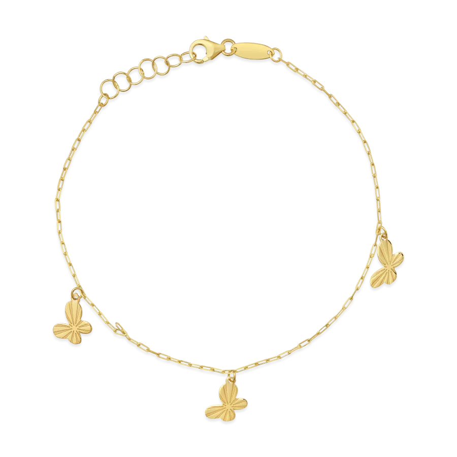 Butterfly Charms zlatna narukvica