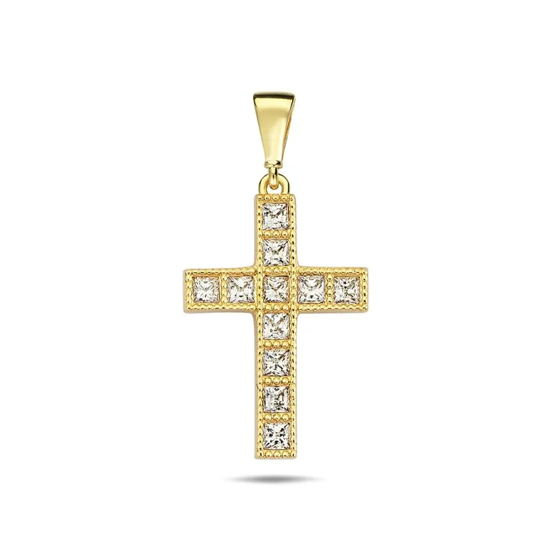 Glossy Cross zlatni privjesak