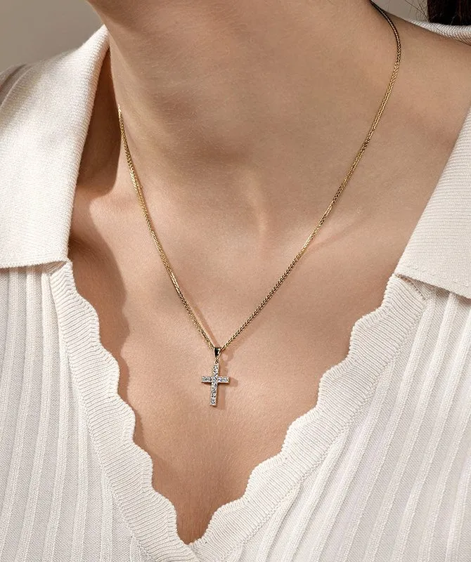 Glossy Cross zlatni privjesak
