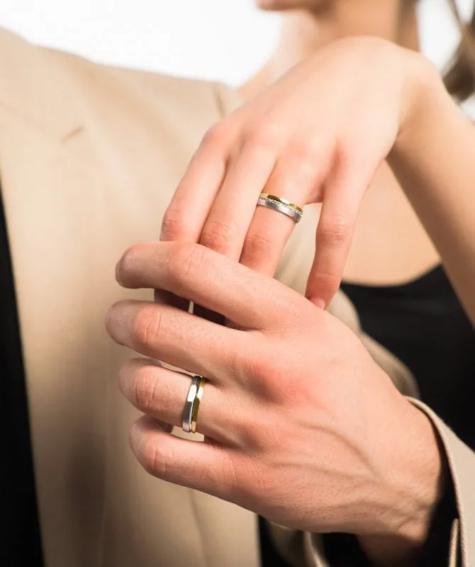 Just Married zlatno vjenčano prstenje par