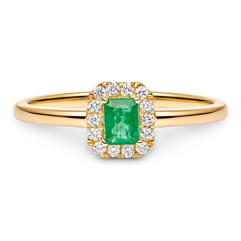 Mystic Emerald zlatni prsten sa smaragdom i dijamantima