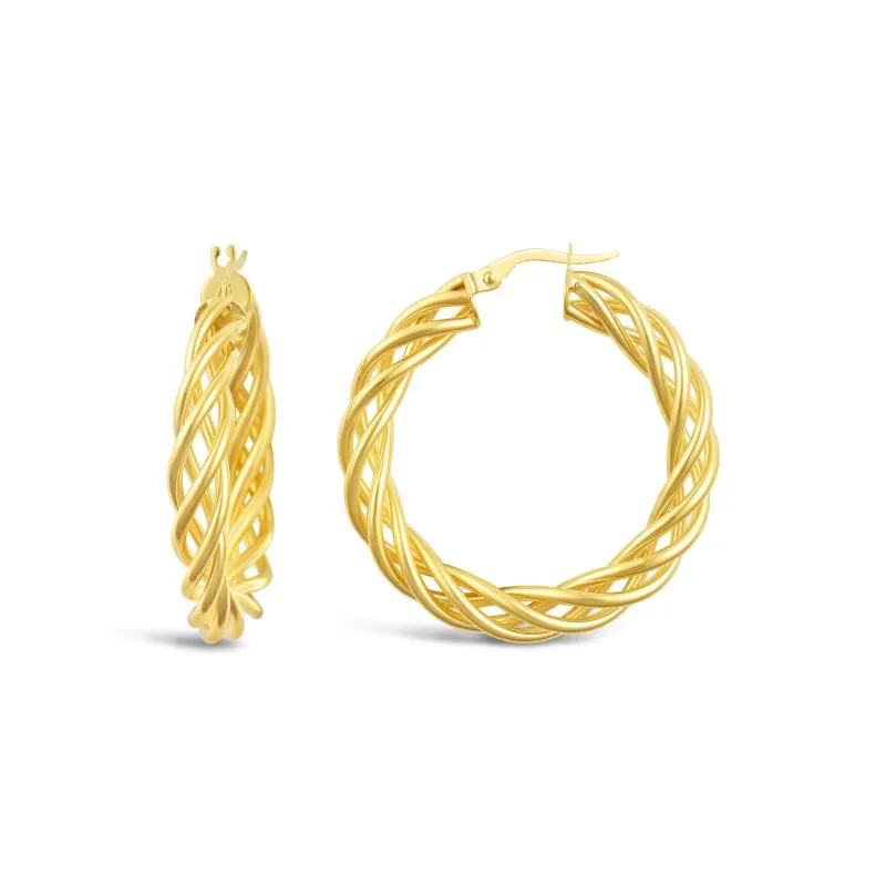 Braided Hoops zlatne naušnice