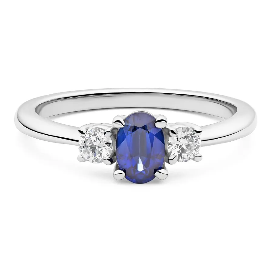 Brilliant Blue zlatni zaručnički prsten sa safirom i dijamantom