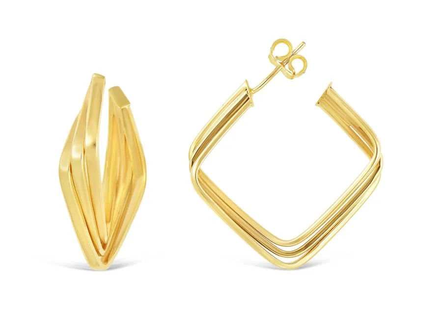 Geometric Glamour zlatne naušnice