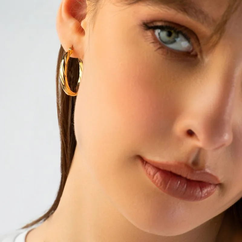 Sleek Hoops zlatne naušnice