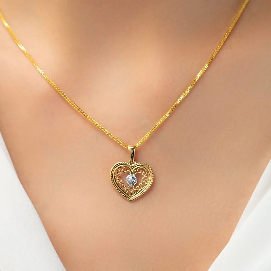 Lace Heart zlatni privjesak