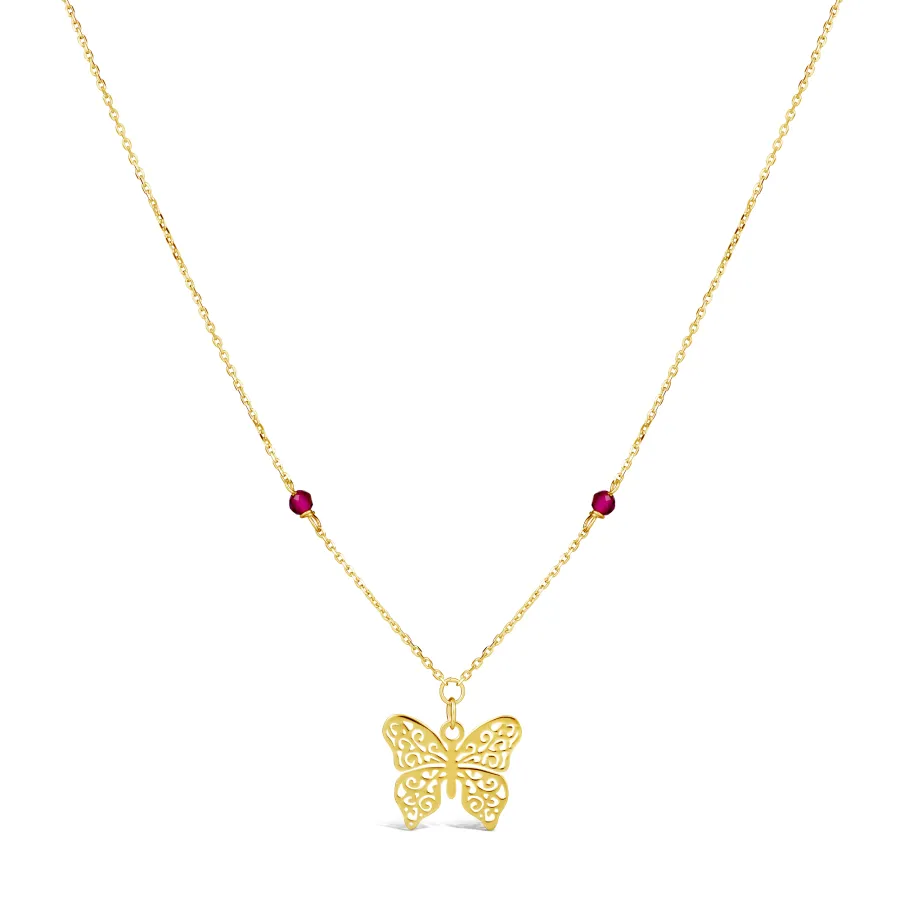 Butterfly Heart zlatna ogrlica