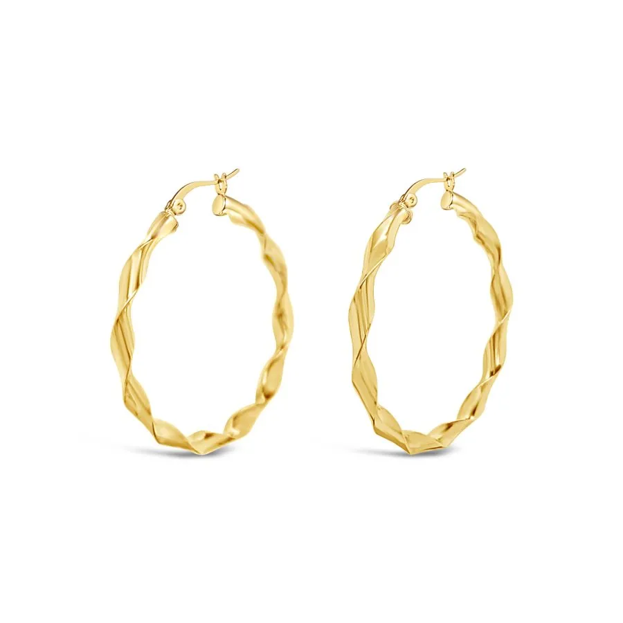 Wavy Hoops zlatne naušnice
