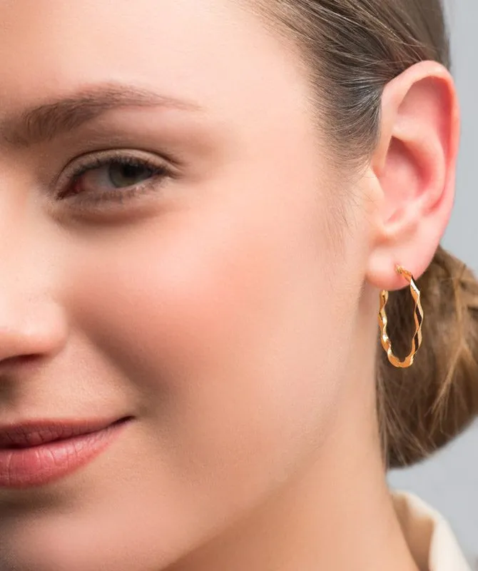 Wavy Hoops zlatne naušnice