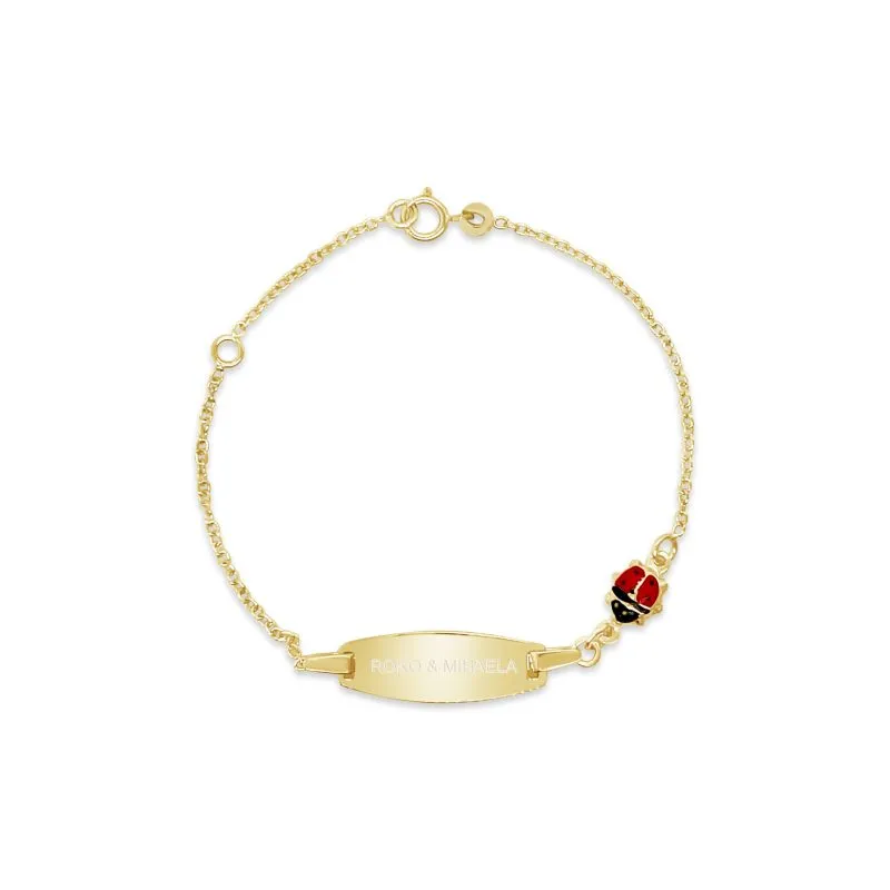 Happy Ladybug dječja zlatna narukvica