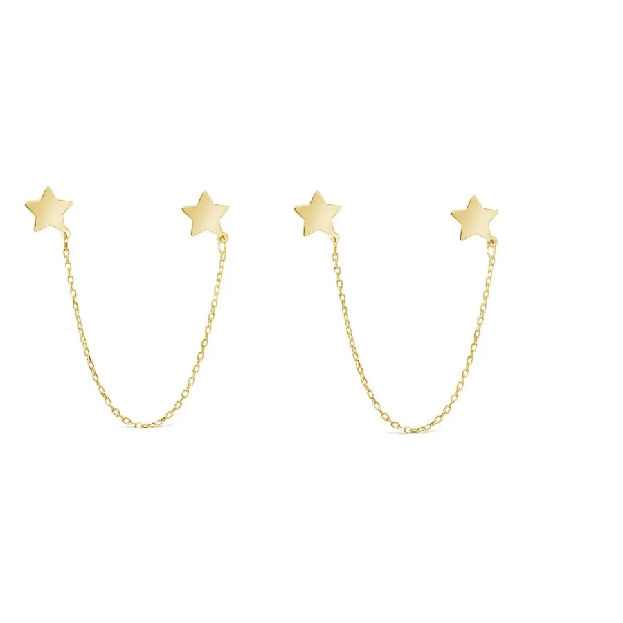 Double Stars zlatne naušnice