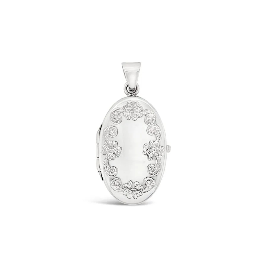Medallion Oval Flowers zlatni privjesak