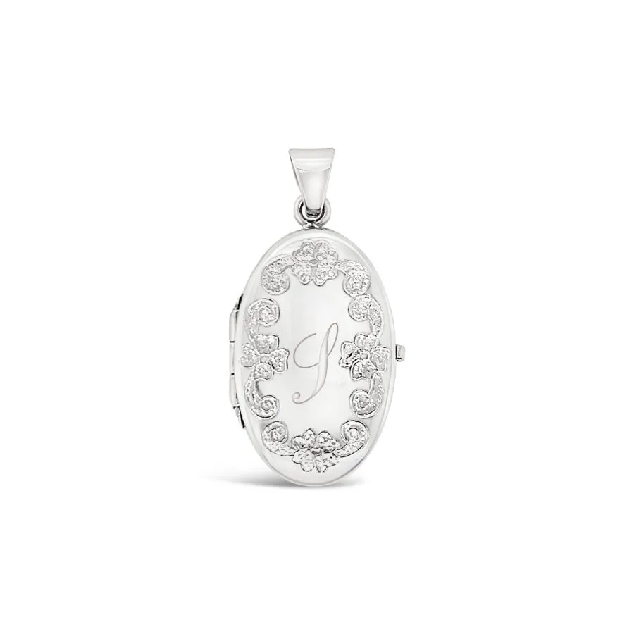 Medallion Oval Flowers zlatni privjesak