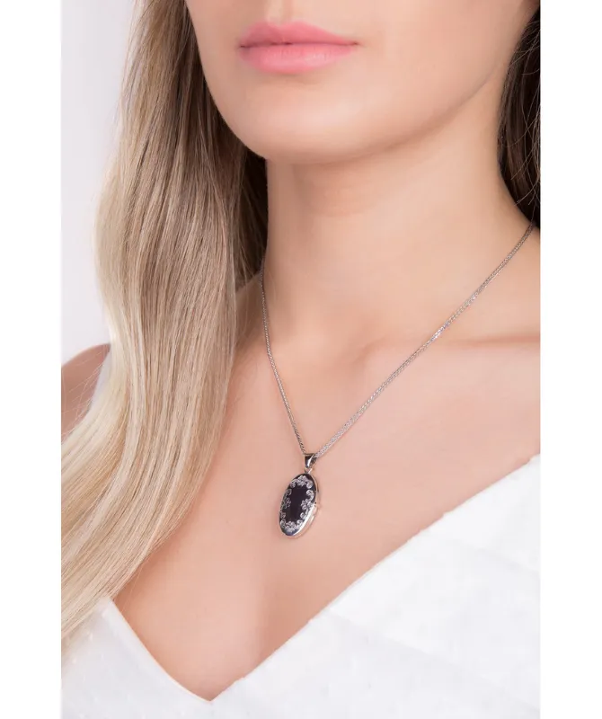 Medallion Oval Flowers zlatni privjesak
