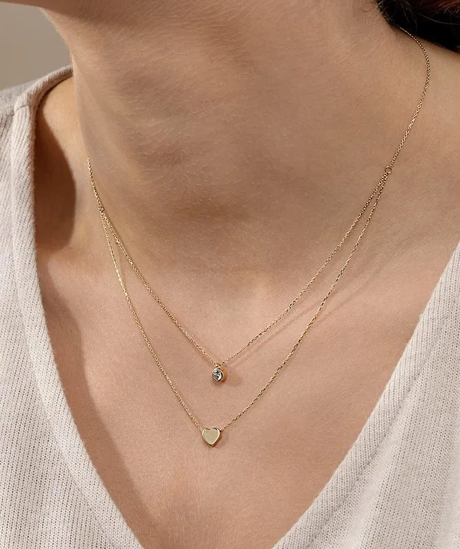Heart on Point zlatna ogrlica - žuto zlato