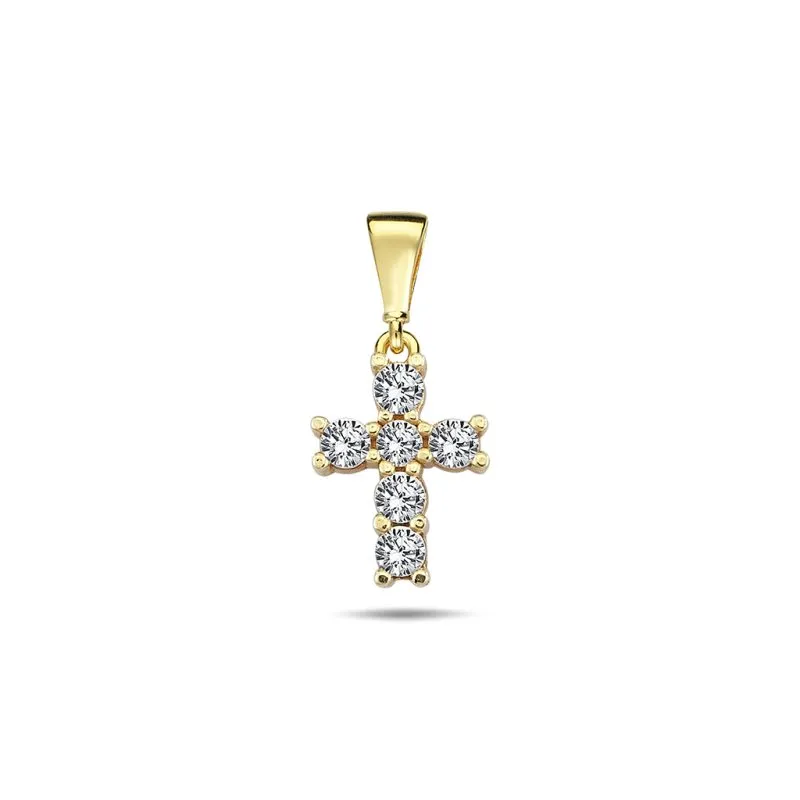 Crystal Cross zlatni privjesak - žuto zlato
