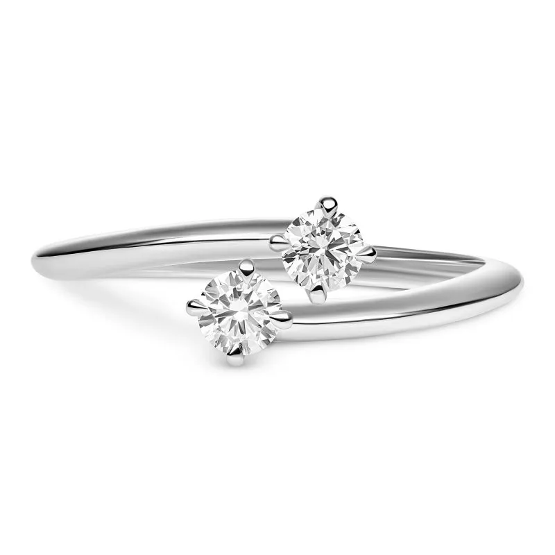 Duo Sparkle zlatni zaručnički prsten s dijamantima 0.26 - 0.34 ct