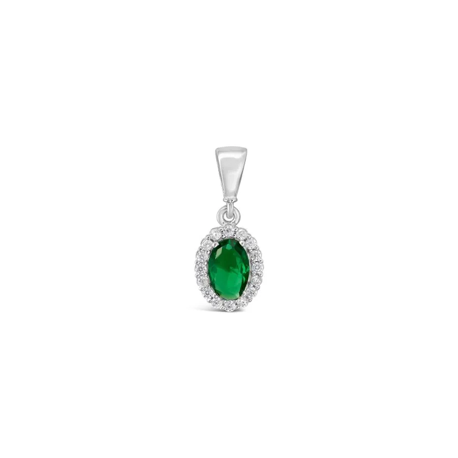 Green Oval zlatni privjesak