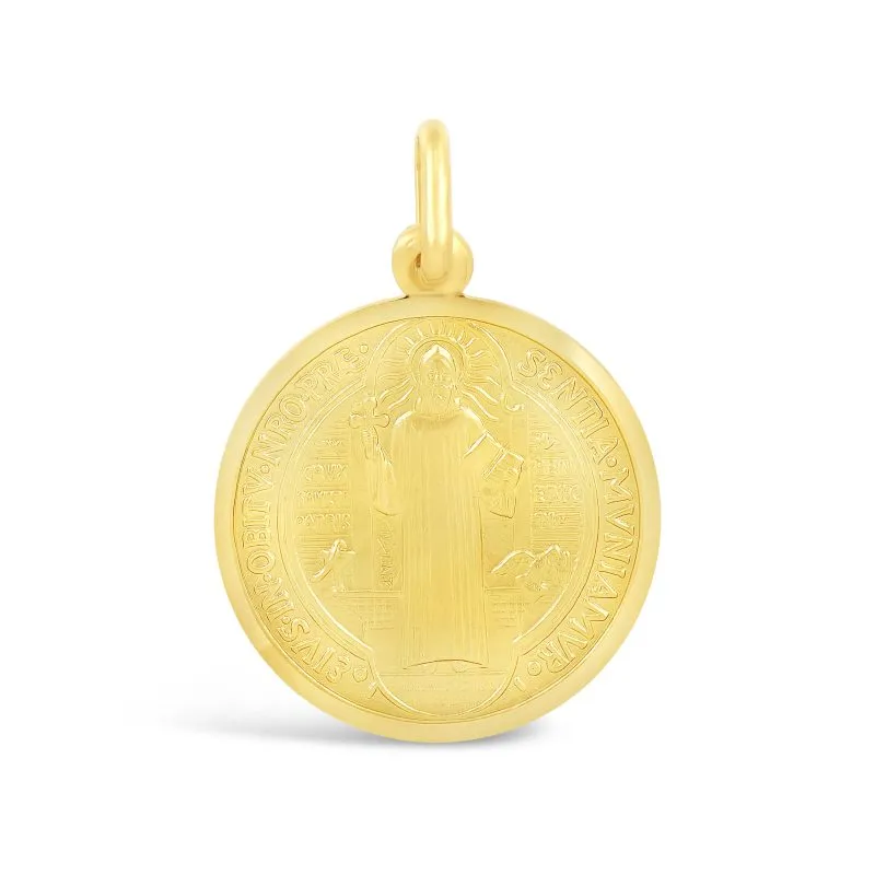 Saint Benedict Medal of Faith zlatni privjesak