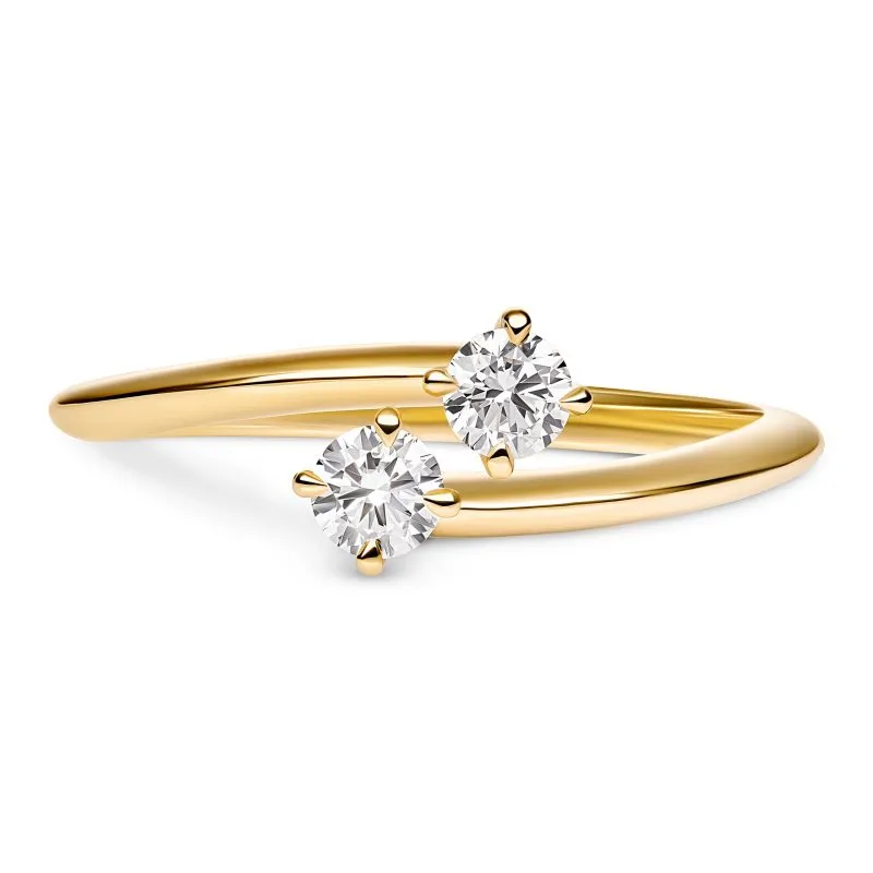 Duo Sparkle zlatni zaručnički prsten s dijamantima 0.26 - 0.34 ct