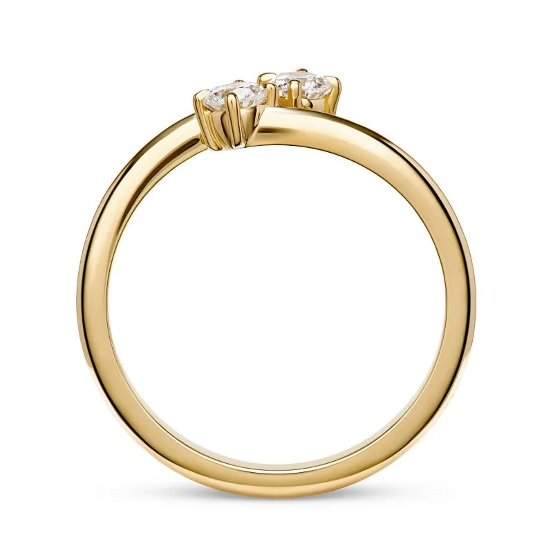 Duo Sparkle zlatni zaručnički prsten s dijamantima 0.26 – 0.34 ct