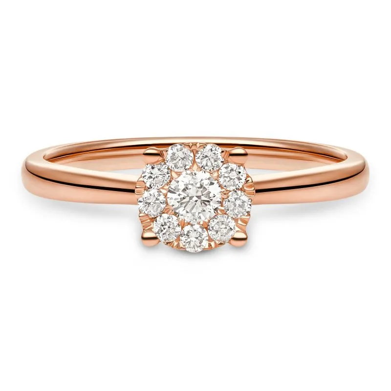 Epic Crown zlatni prsten s dijamantima 0.24 - 0.28 ct
