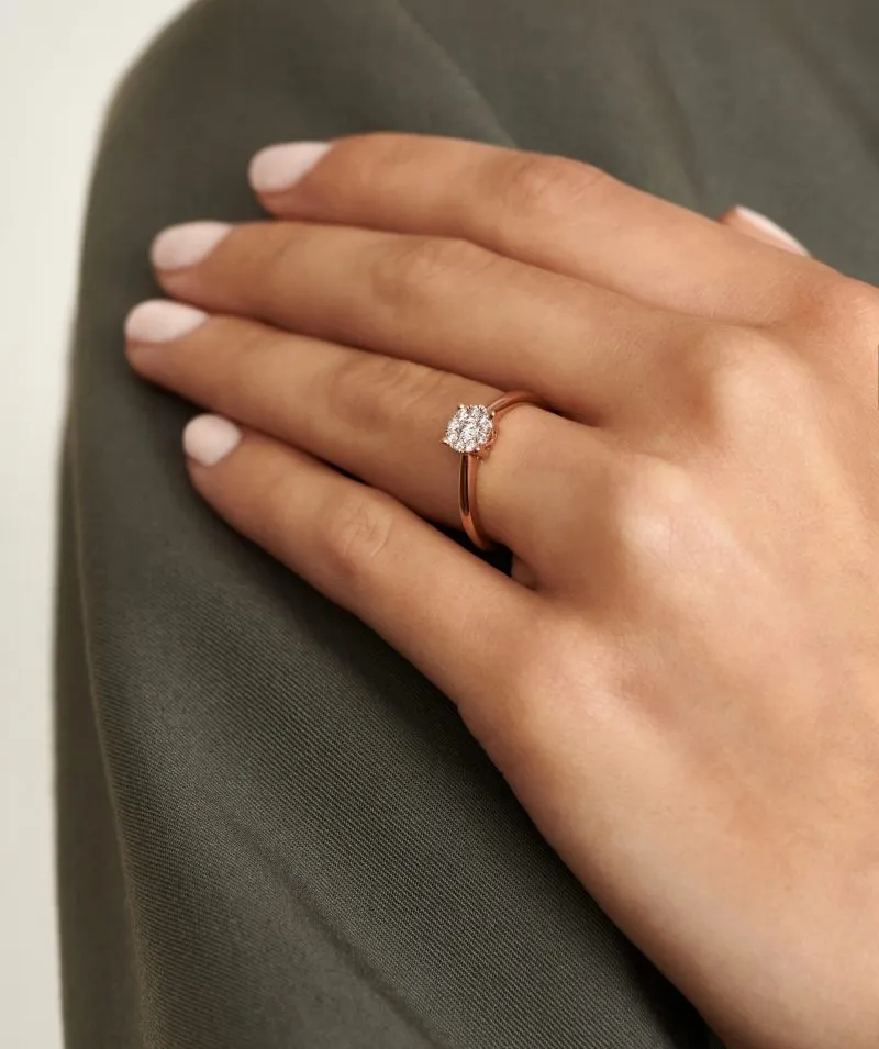 Epic Crown zlatni prsten s dijamantima 0.24 - 0.28 ct