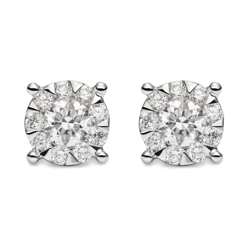 Gleaming Essence zlatne naušnice s dijamantima 0.48 ct