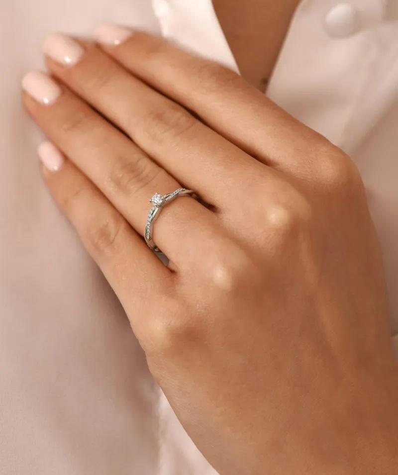 Radiant Promise zlatni zaručnički prsten s dijamantima 0.13 - 0.18 ct