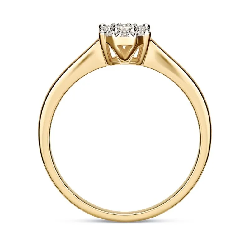 Endless Glow zlatni zaručnički prsten s dijamantima 0.18 ct