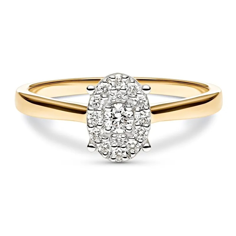 Endless Glow zlatni zaručnički prsten s dijamantima 0.18 ct
