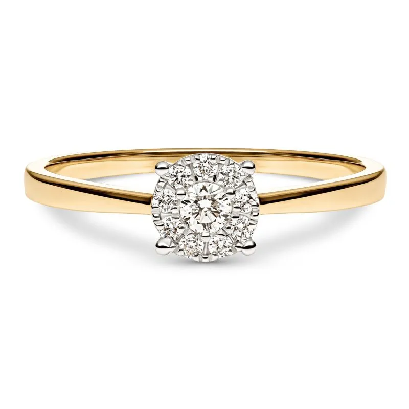 Epic Crown zlatni prsten s dijamantom 0.14 ct