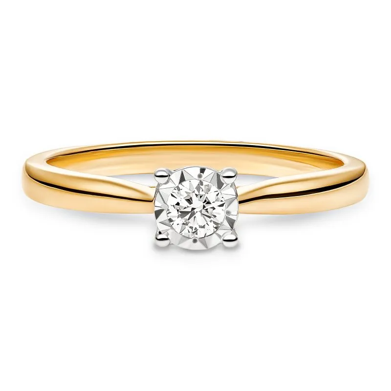 Celestial Glow zlatni prsten s dijamantom 0.13 - 0.17 ct