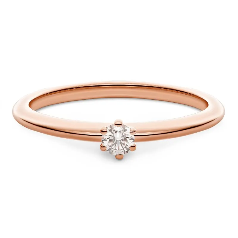 Celest zlatni zaručnički prsten s dijamantom 0.08 - 0.12 ct