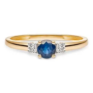 Sapphire Sparkle zlatni prsten sa safirom i dijamantima