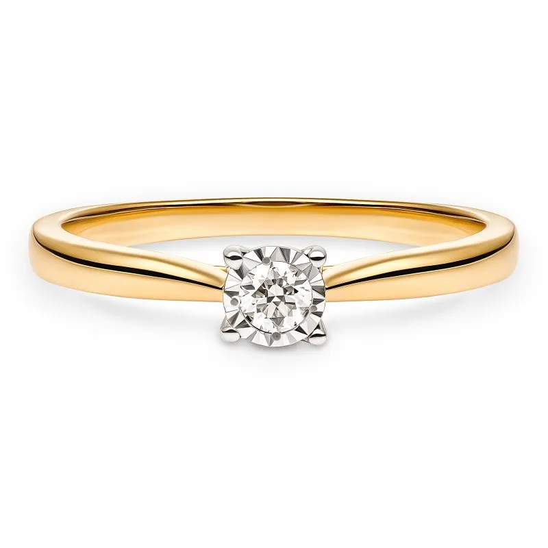 Celestial Glow zlatni prsten s dijamantom 0.08 - 0.12 ct