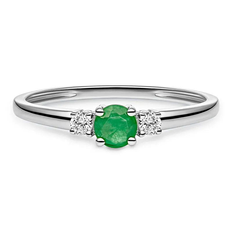 Emerald Sparkle zlatni prsten sa smaragdom i dijamantima
