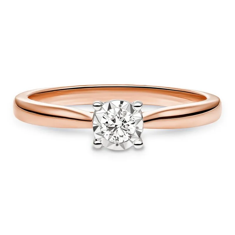 Celestial Glow zlatni prsten s dijamantom 0.13 - 0.17 ct