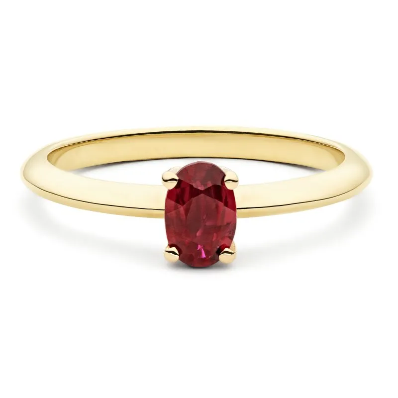 Ruby Crown zlatni prsten s rubinom