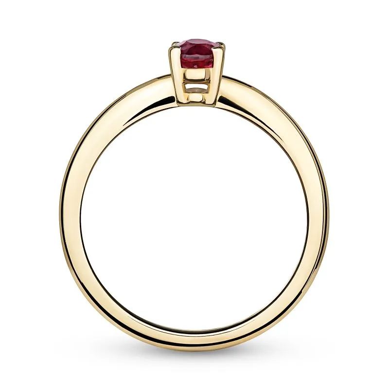 Ruby Crown zlatni prsten s rubinom