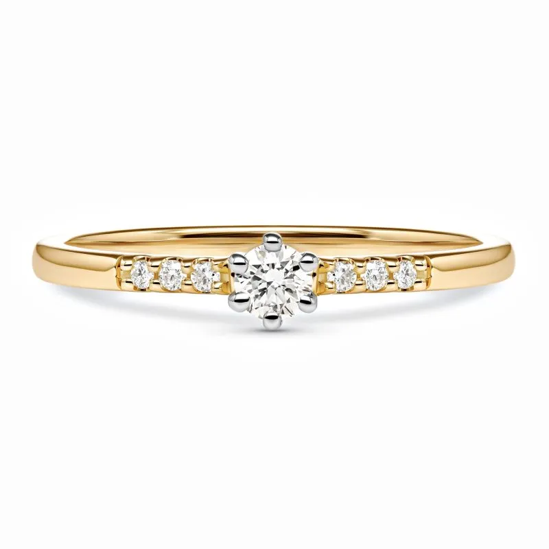 Infinite Love zlatni zaručnički prsten s dijamantima 0.12 - 0.16 ct