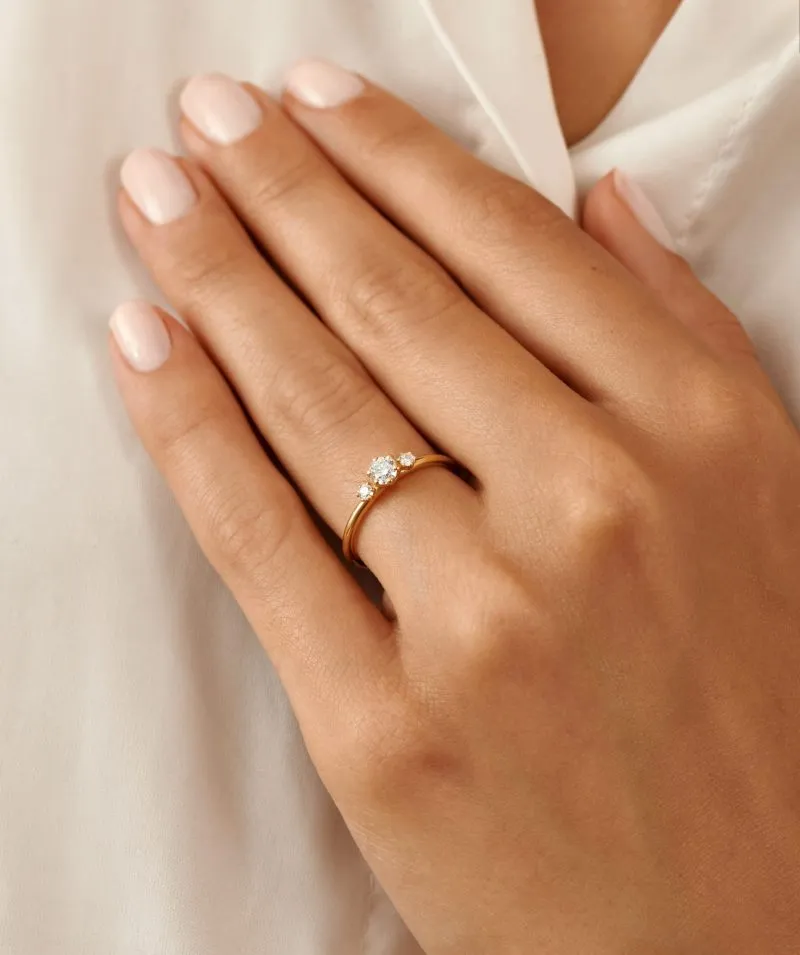 Diamond Trinity zlatni prsten s dijamantima 0.30 - 0.35 ct
