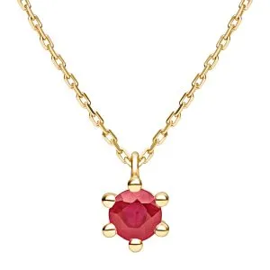 Ruby Glow zlatna ogrlica s rubinom