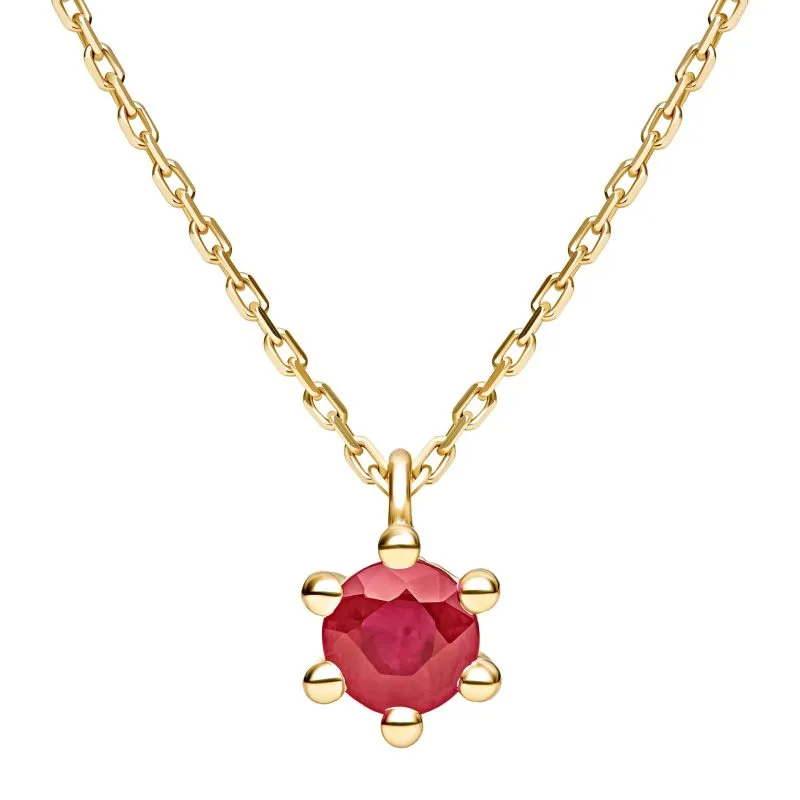 Ruby Glow zlatna ogrlica s rubinom