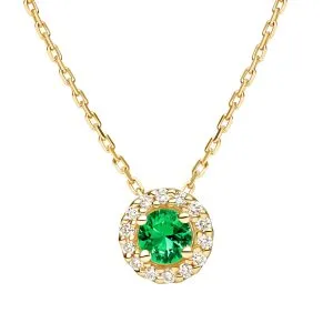 Emerald Elegance zlatna ogrlica sa smaragdom i dijamantima