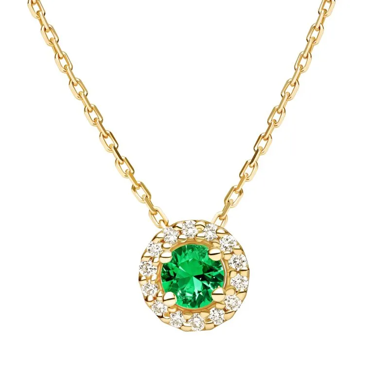 Emerald Elegance zlatna ogrlica sa smaragdom i dijamantima