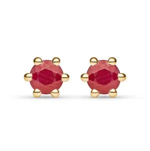 Ruby Glow zlatne naušnice s rubinom