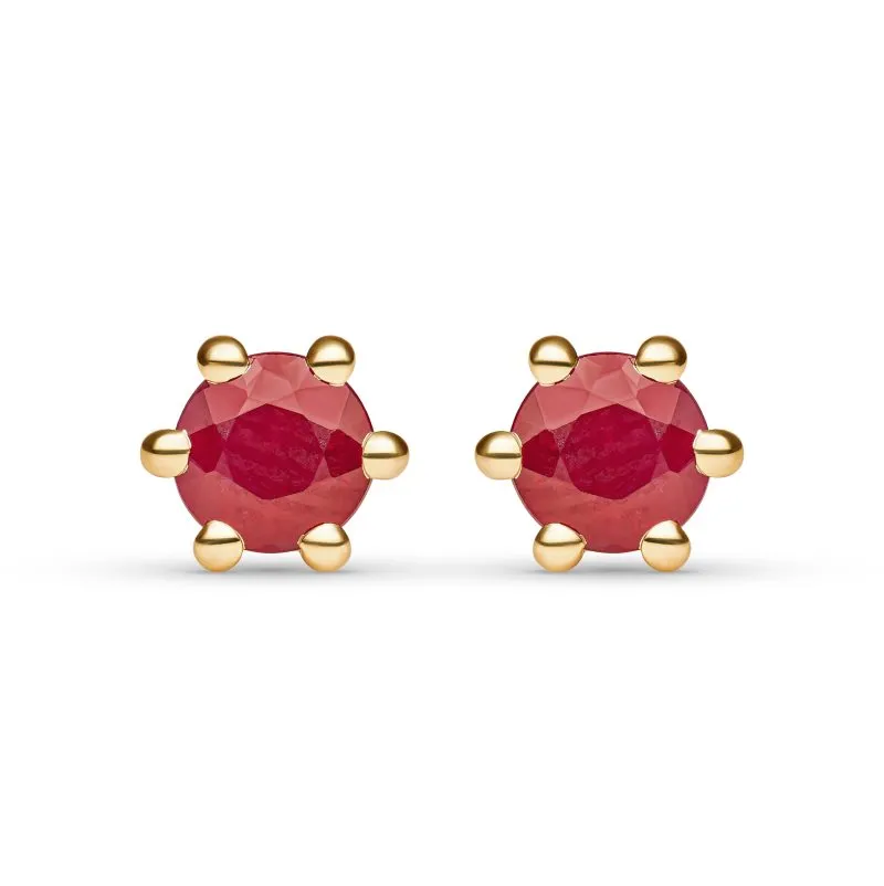 Ruby Glow zlatne naušnice s rubinom